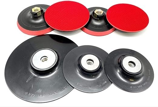 2 Piastre Di Supporto In Velcro 125 Mm Con Adattatore M14 – Per Smerigliatrici E Lucidatrici, Dischi Abrasivi