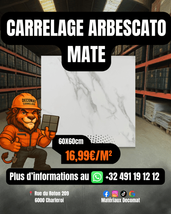 Carrelage Arbescato Mate 60x60 cm – 16,99€/m²