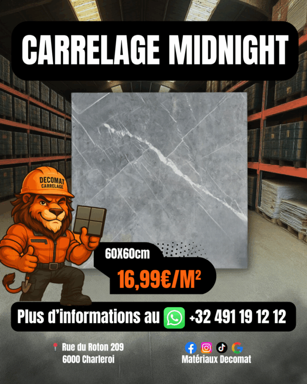 Carrelage Midnight 60x60 cm – 16,99€/m²