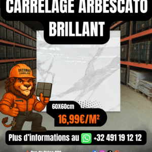 Carrelage Arabescato Brillant 60x60 cm – 16,99€/m²