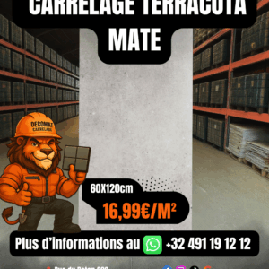 Carrelage Terracota Mate 60x120 cm – 16,99€/m²