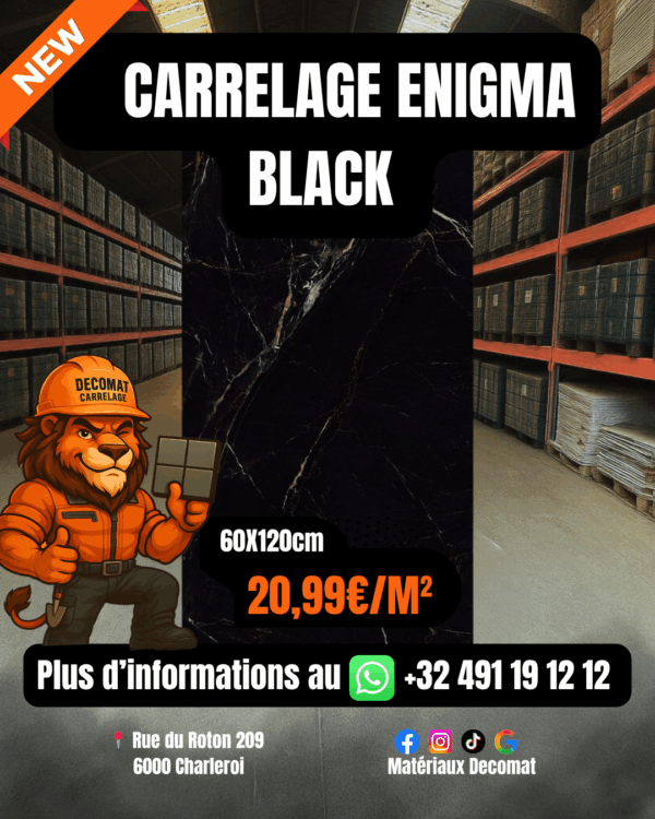 Carrelage Enigma Black 60x120 cm – 20,99€/m²