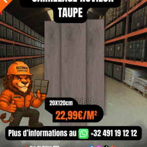 Carrelage Novilon Taupe  effet parquet  20x120 cm – 22,99€/m²