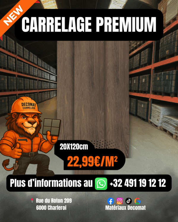 Carrelage Premium effet parquet  20x120 cm – 22,99€/m²