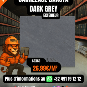 Carrelage Dakota Dark Grey Extérieur 60x60 cm – 26,99€/m²