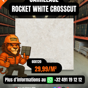 CARRELAGE ROCKET WHITE CROSSCUT 60X120CM – 29,99€