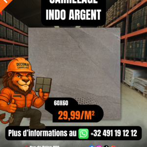 CARRELAGE INDO ARGENT 60X60 CM – 29,99€